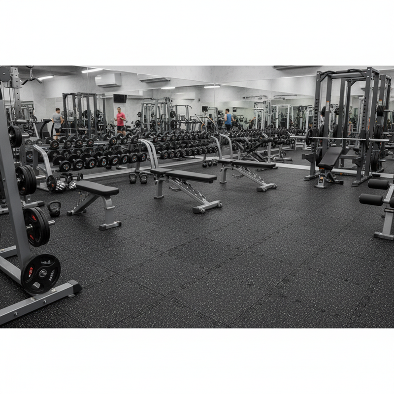 Grey Fleck Puzzle Interlocking Gym Flooring Mat 10mm