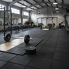 MatPro Konnecta Velvet Black Premium Self-Locking Gym Tiles CrossFit Training Facility Installation