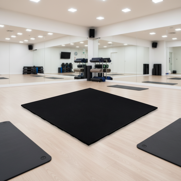 MatPro Konnecta Velvet Black Gym Tiles Professional Fitness Studio Commercial Installation