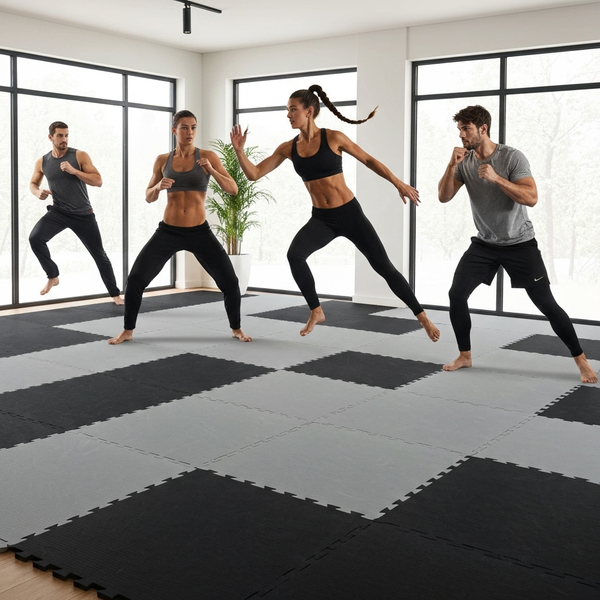 MatPro 40mm Taekwondo Mat Grey Black EVA Foam Martial Arts Flooring