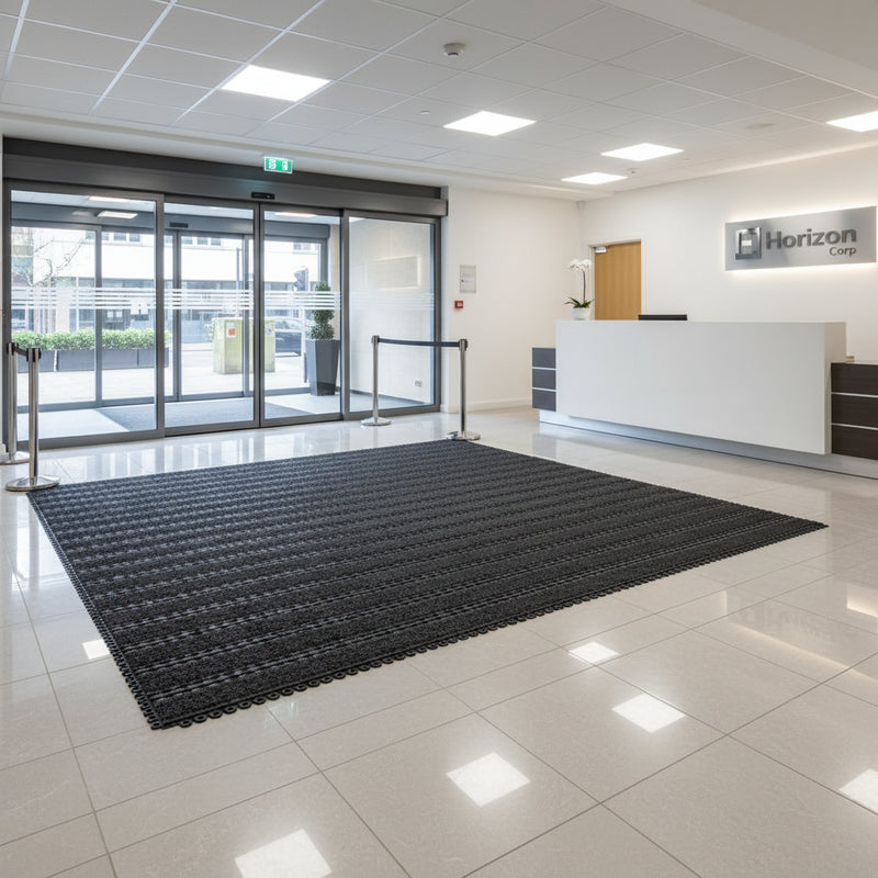 Modular Entrance Matwell Tiles installed at UK office building reception