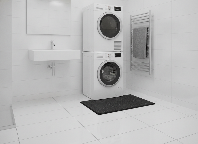 Anti-Vibration Mat 60×60cm 5mm – Non-Slip Rubber Underlay for Washing Machine - Modern Bathroom Setting