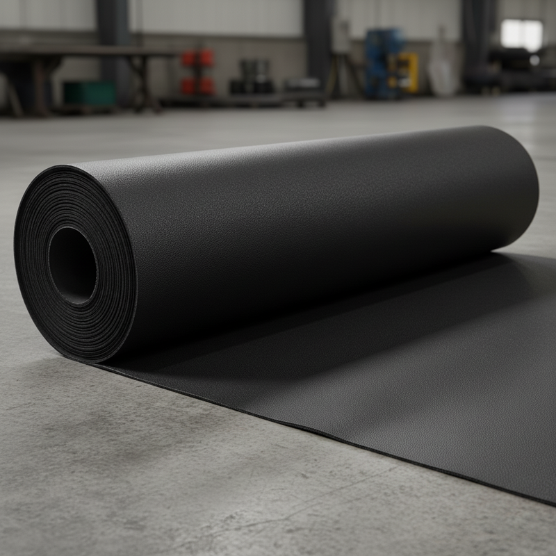 Black Natural Rubber Roll Close-Up - 5mm Thickness Industrial Sheet UK