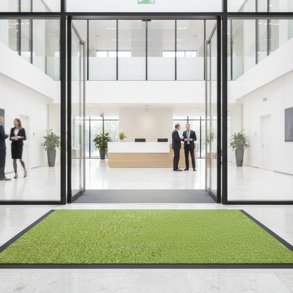 Washable Dirt Trapper Runner Green 200×600cm – Heavy-Duty No - Office Entrance Setting