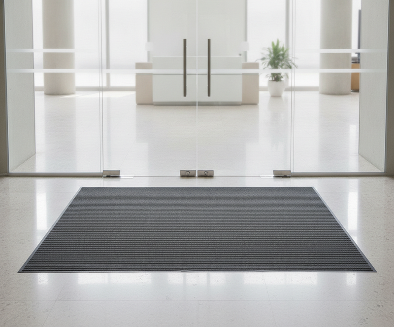 Vulka-Bond V17 Rubber Flooring Adhesive - Office Entrance Setting