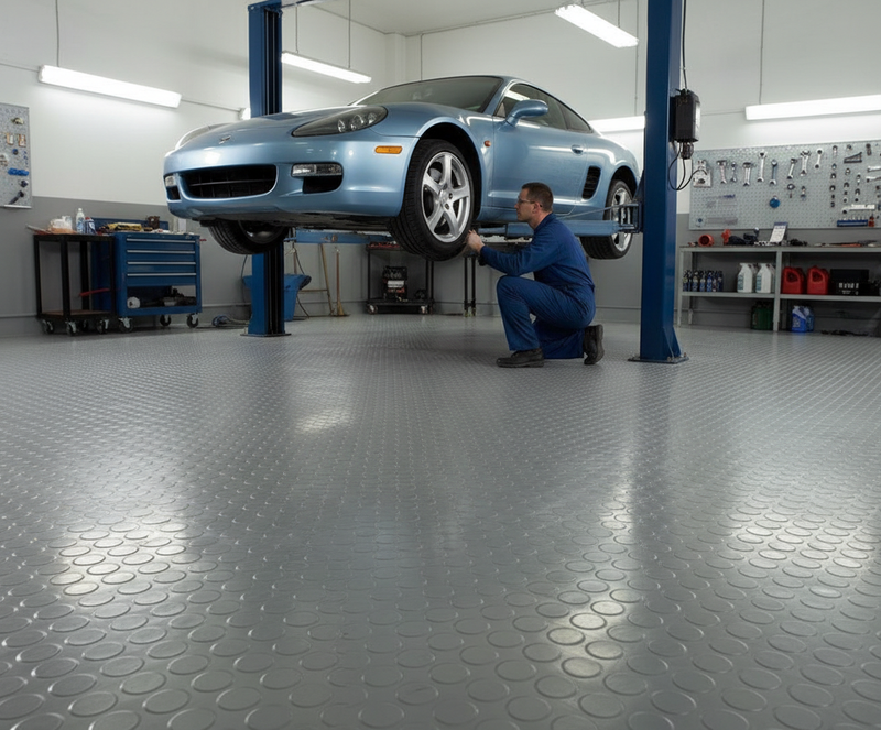 Oil Resistant Rubber Flooring Heavy Duty Studded Matting R11 Non-Slip Industrial - industrial mat UK - product hero shot showing full dimensions