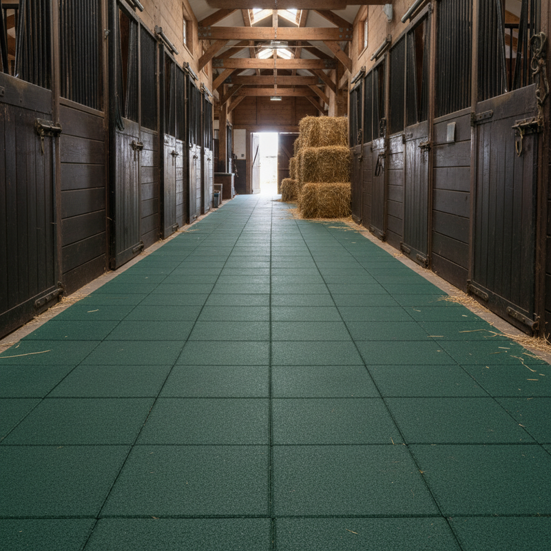 StableFlex Paddock Rubber Tiles 500mm x 500mm 30mm Thick Equestrian Flooring