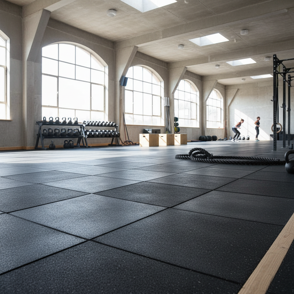 SafeStep 63mm high-impact rubber flooring for parkour gym training areas