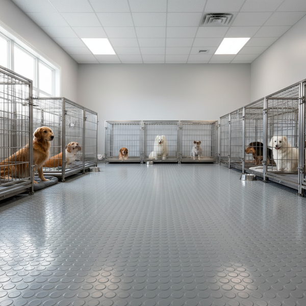 Pet Kennel Rubber Flooring Hygienic Studded R11 Non-Slip Dog Kennels & Catteries - industrial mat UK - product hero shot showing full dimensions