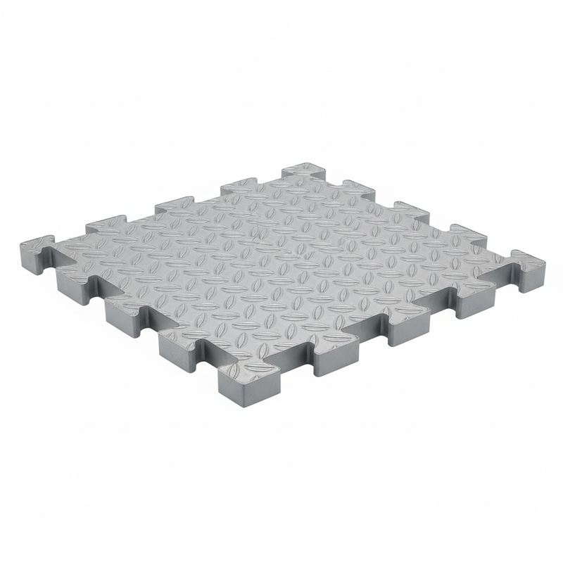MatPro Interlocking PVC Floor Tile - Checker Pattern - Single Tile Product Shot