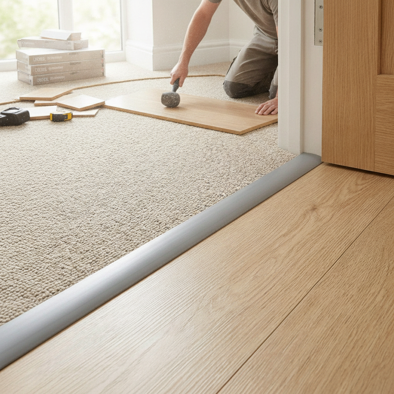 Self-Adhesive Carpet Trim Transition Strip - Product In Use Setting