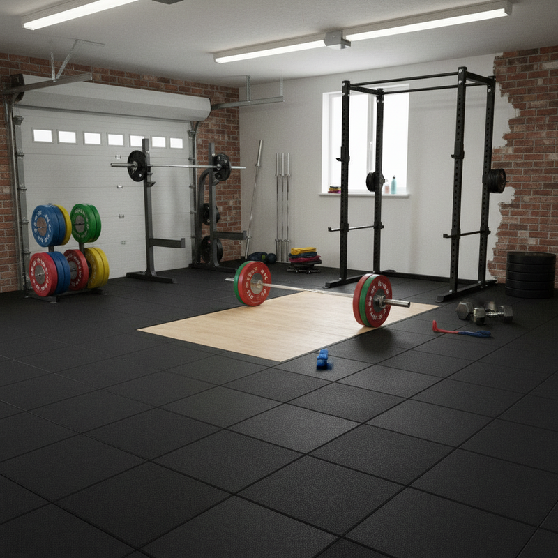 ProMat 43mm Heavy Duty Rubber Flooring in professional weight room