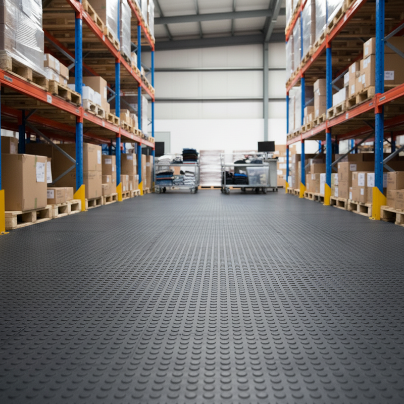 MatPro Interlocking PVC Floor Tiles — installation example