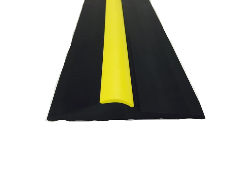 Commercial 15mm Black/Yellow Stripe Rubber Floor Seal Threshold
