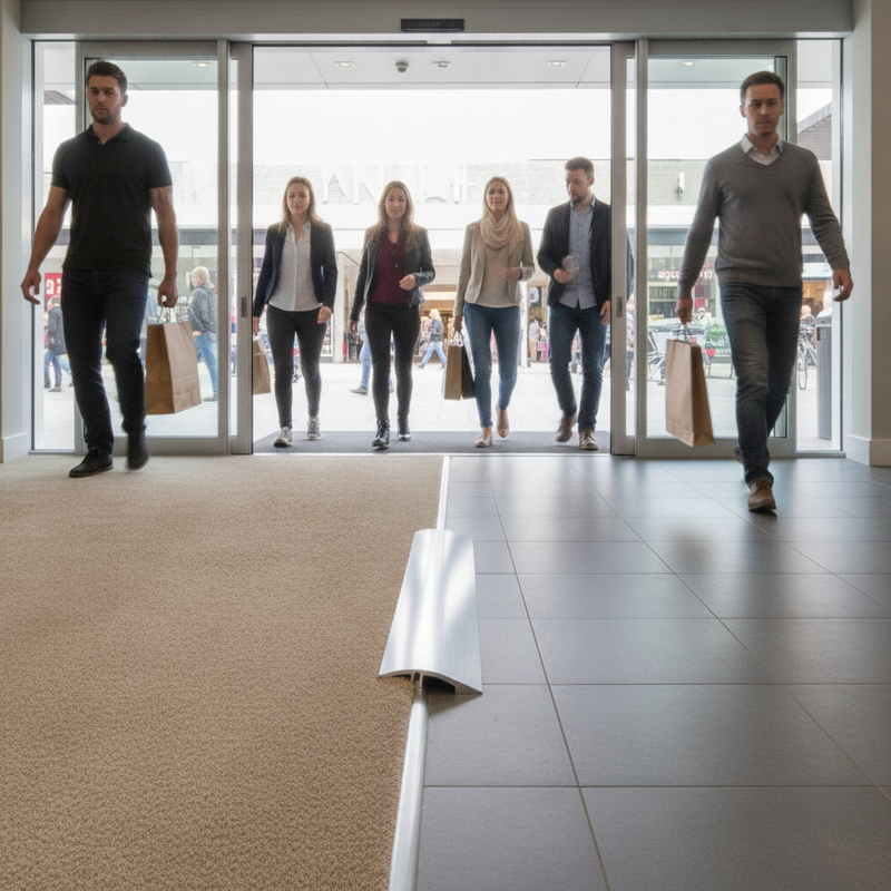 Carpet to LVT & Vinyl Flooring Transition Strip - Retail Store Setting