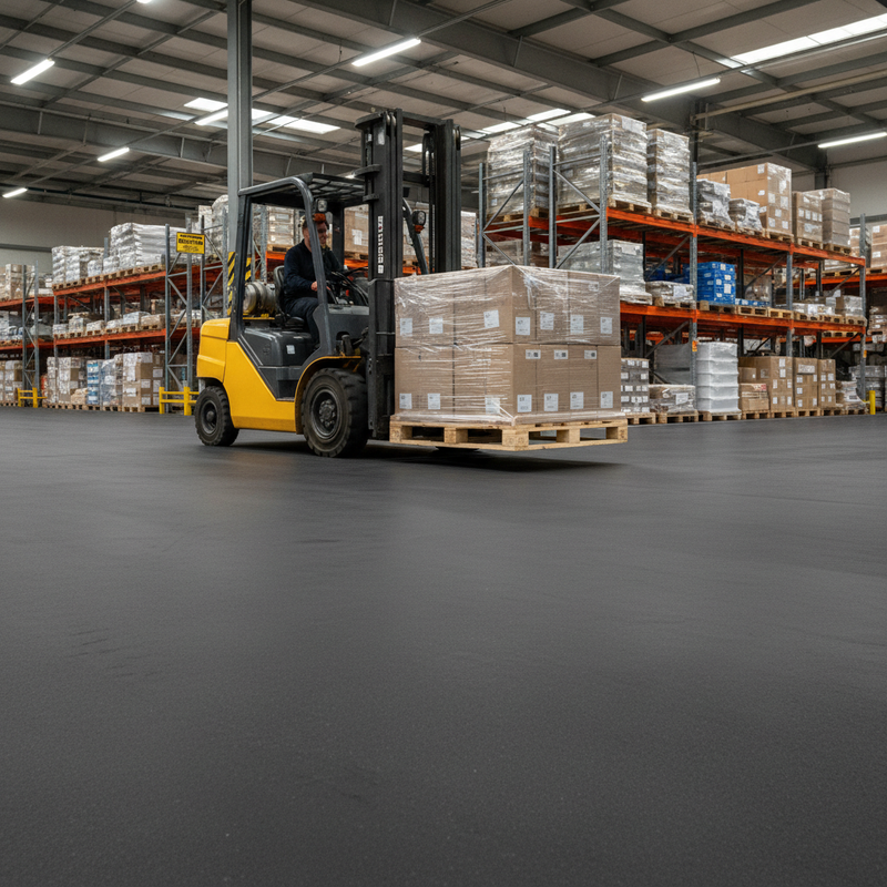 Load Bearing Test - Forklift on Rubber Sheet Flooring