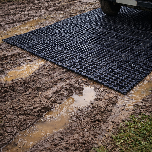 grass mat texture close-up - Temporary Ground Protection Rubber Grass UK