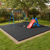 SafeStep black rubber playground mats in British garden play area