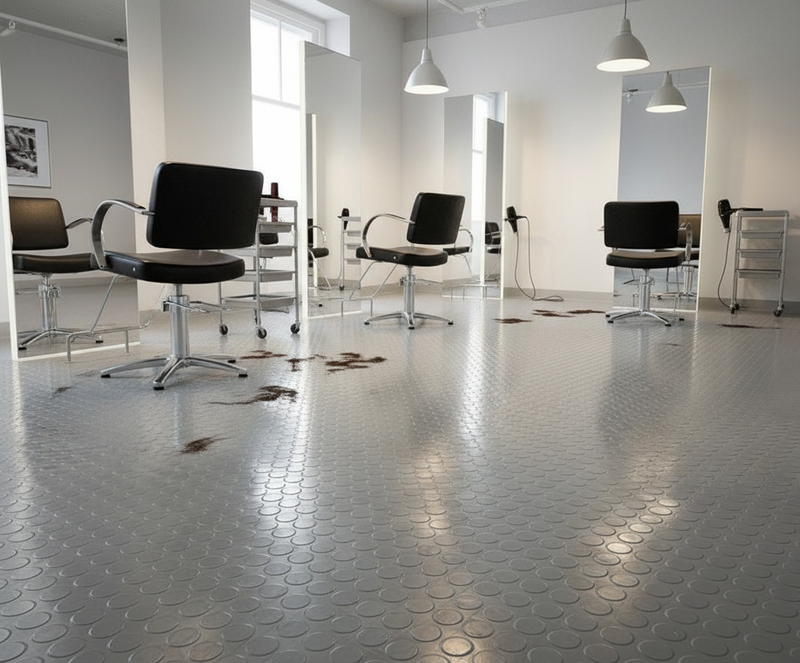 Salon Rubber Flooring Hair & Beauty Studio Mat R11 Non-Slip Anti-Fatigue - industrial mat UK - product hero shot showing full dimensions