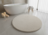 Round Fluffy Bathroom Rug 120cm Ivory – Non-Slip Washable Shaggy Bath Mat