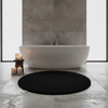 Round Microfibre Bath Mat Black 95cm – Deep Pile Non-Slip Ba - Spa Bathroom Setting