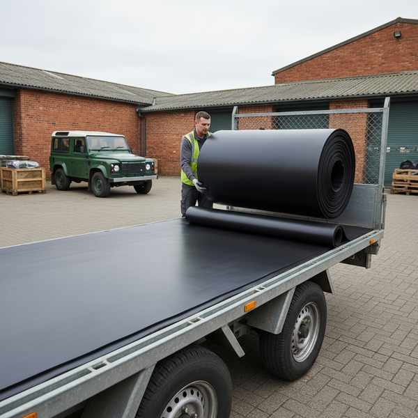 Trailer Rubber Sheet Bed Liner Plain Smooth Black with Rubber Roll