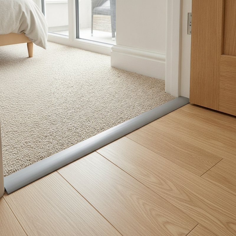 Self-Adhesive Carpet Trim Transition Strip - Uk Bedroom Install Setting