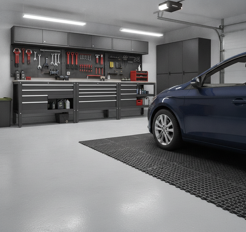 Wheelchair Accessible Rubber Grass Mat — Heavy Duty Pathway - Uk Garage Setting