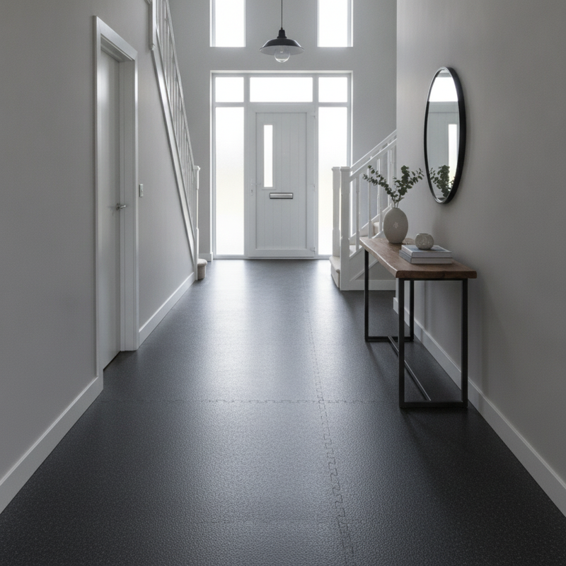 Interlocking Dog Kennel Flooring Tiles - Uk Hallway Setting