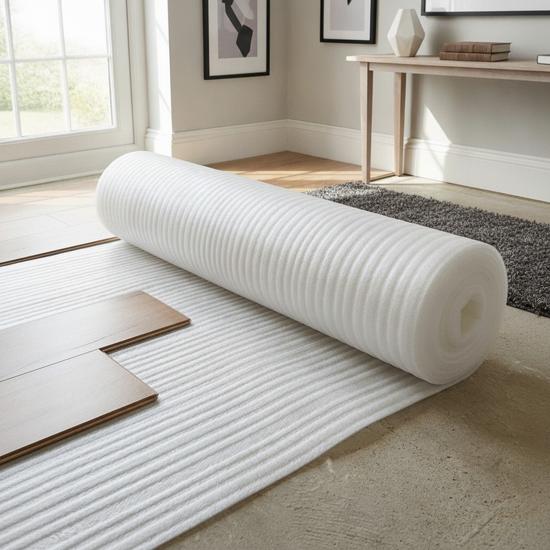 2mm White Foam Laminate Flooring Underlay - Uk Hallway Setting