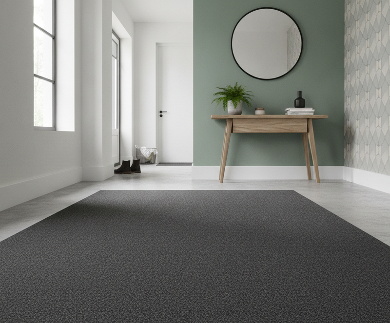 Fireproof Hearth Mat 100×100cm – Heat Resistant to 1000°C Fire Safety Underlay - Uk Hallway Setting