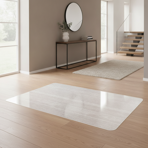 Scratch-Resistant Floor Protection Mat Milk White – Non-Slip - Uk Hallway Setting