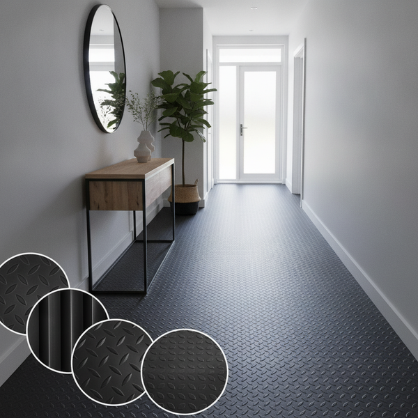 Rubber Runner Mat Sold by the Metre – Non-Slip Structured Su - Uk Hallway Setting