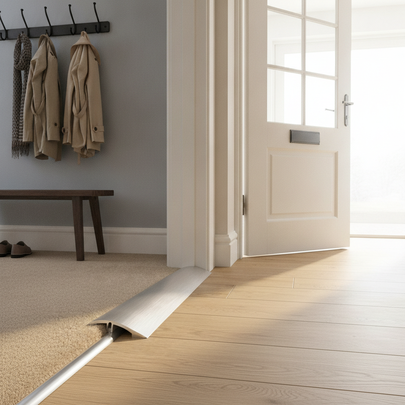 Carpet to LVT & Vinyl Flooring Transition Strip - Uk Home Hallway Setting