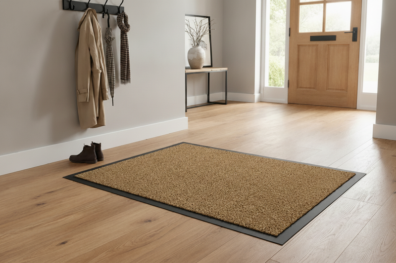 Washable Dirt Trapper Mat Beige 200×400cm – Non-Slip Heavywe - Uk Home Hallway Setting