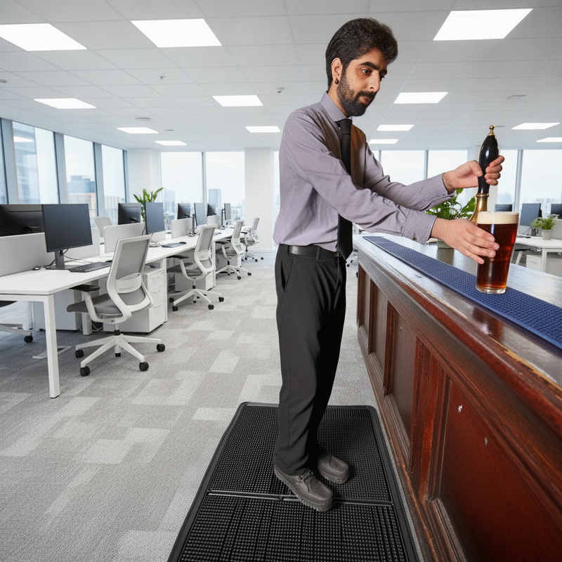 Rubber Bar Runner Mat - Uk Office Setting