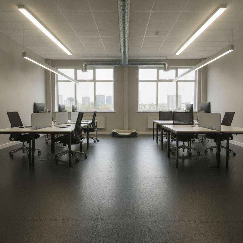Interlocking Dog Kennel Flooring Tiles - Uk Office Setting