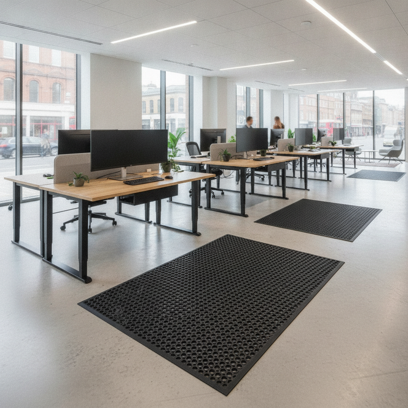 Extra Large Commercial Rubber Floor Mat - Uk Office Setting