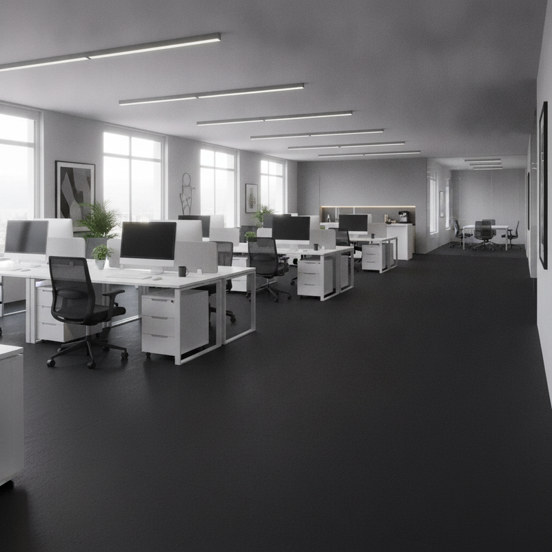 SBR Rubber Mat 6mm Thick 120cm Wide – Black Smooth Industria - Uk Office Setting
