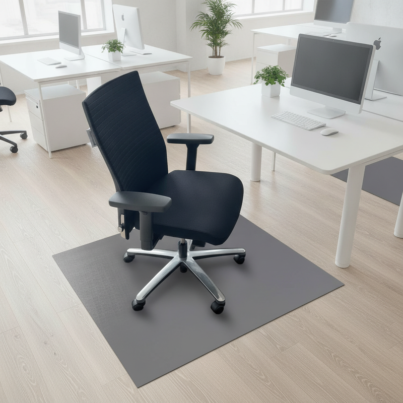 Office Chair Floor Mat 75×100cm Dark Grey – Bevelled Edge No - Uk Office Setting