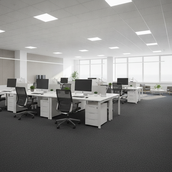 Fireproof Hearth Mat 100×100cm – Heat Resistant to 1000°C Fire Safety Underlay - Uk Office Setting