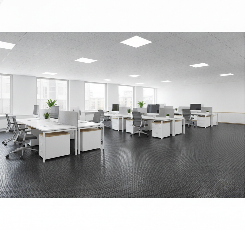 Rubber Runner Mat Sold by the Metre – Non-Slip Structured Su - Uk Office Setting