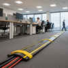 Hi-Vis Yellow Rubber Floor Cable Cover - Uk Office Cable Setting