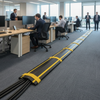 Hi-Vis Yellow Rubber Floor Cable Cover - Uk Office Cable Setting