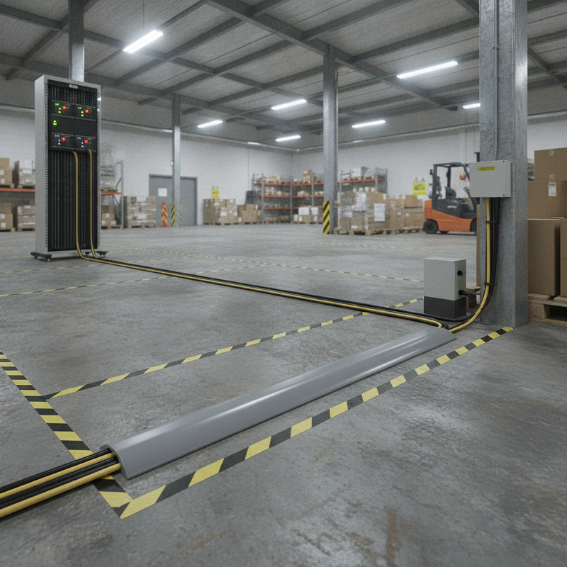 Heavy-Duty PVC Floor Cable Cover - Uk Warehouse Cable Setting