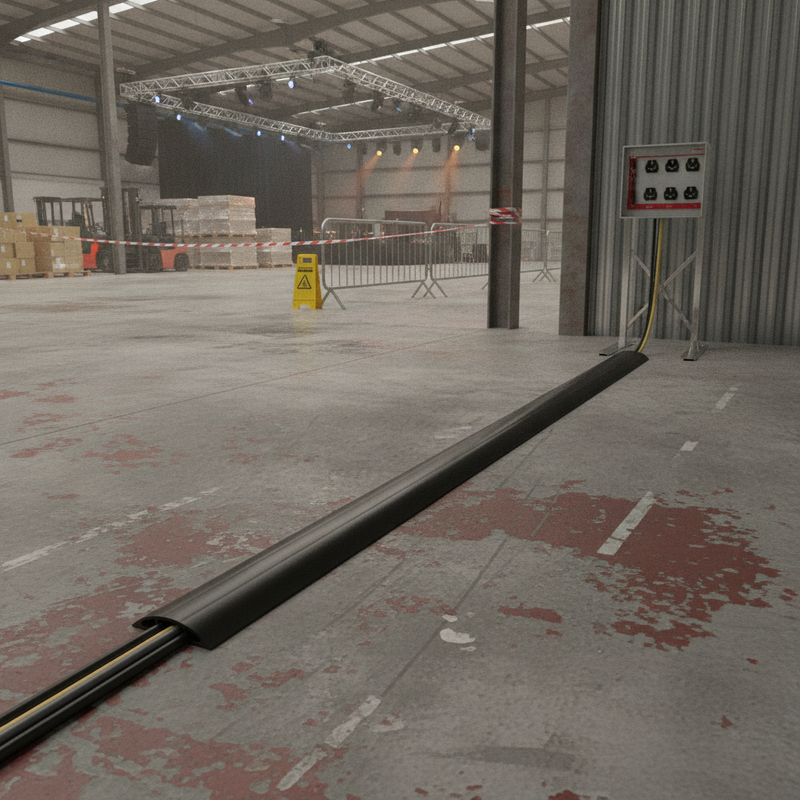 Heavy-Duty PVC Floor Cable Cover - Uk Warehouse Cable Setting