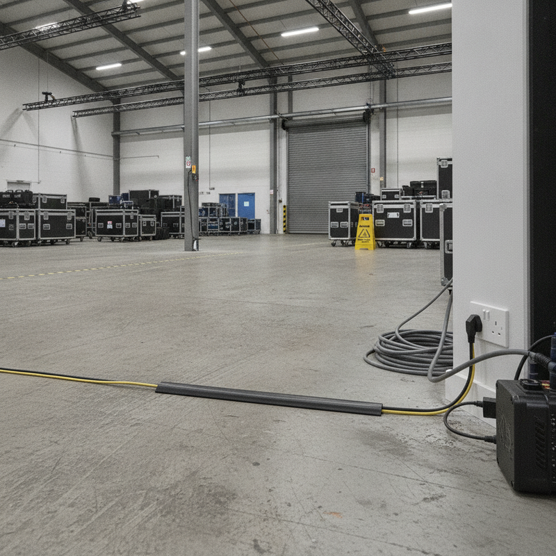 Heavy-Duty PVC Floor Cable Cover - Uk Warehouse Cable Setting