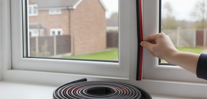 D-Shape Rubber Door Seal Strip Self-Adhesive - Uk Window Seal Setting