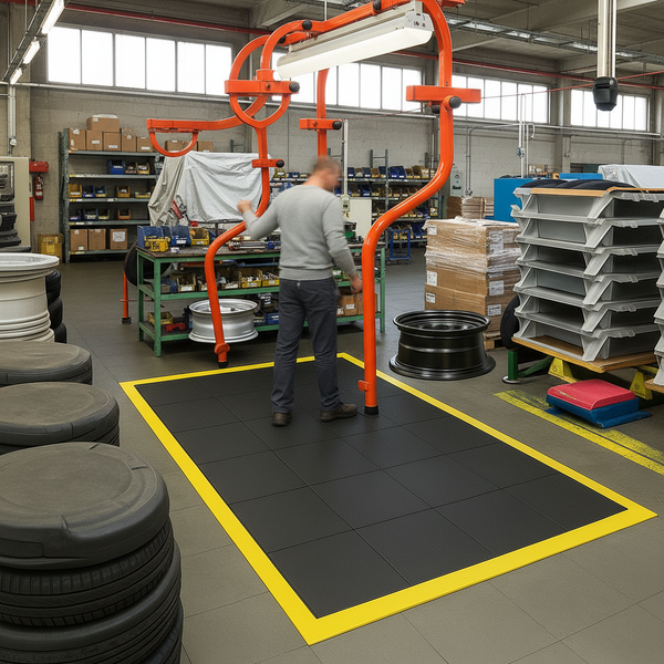 Anti-Fatigue Rubber Floor Tiles - Industrial Standing Mats - - Detailed View