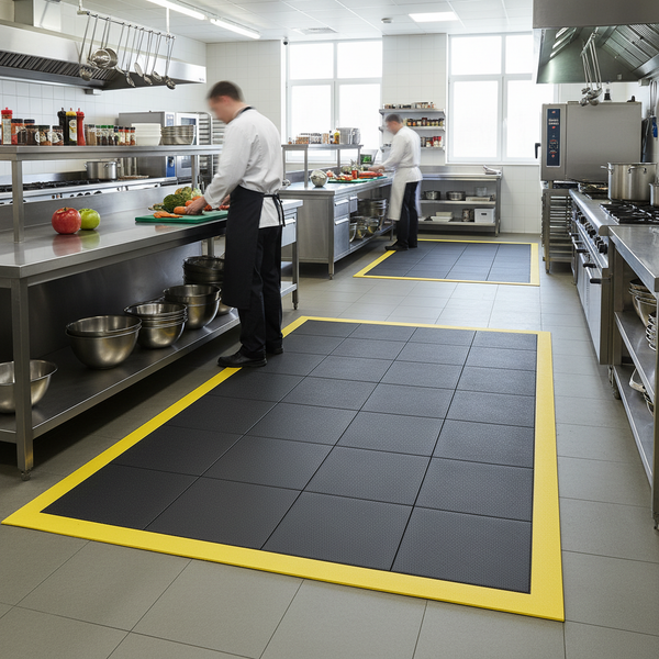 Anti-Fatigue Rubber Floor Tiles UK Industrial Standing Mats Free Delivery - industrial mat UK - product hero shot showing full dimensions
